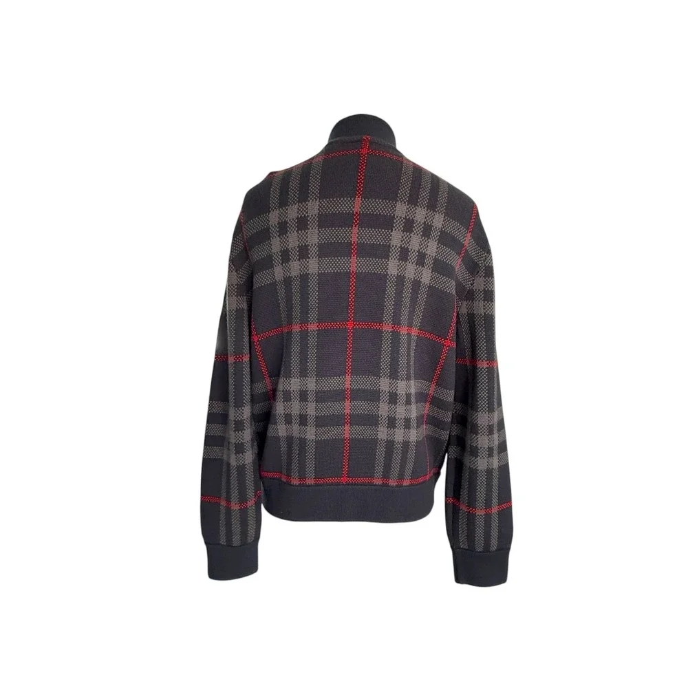 Burberry Mens MED Morland Check Full Zip Knit Bomber Sweater‎ Jacket, 8091165